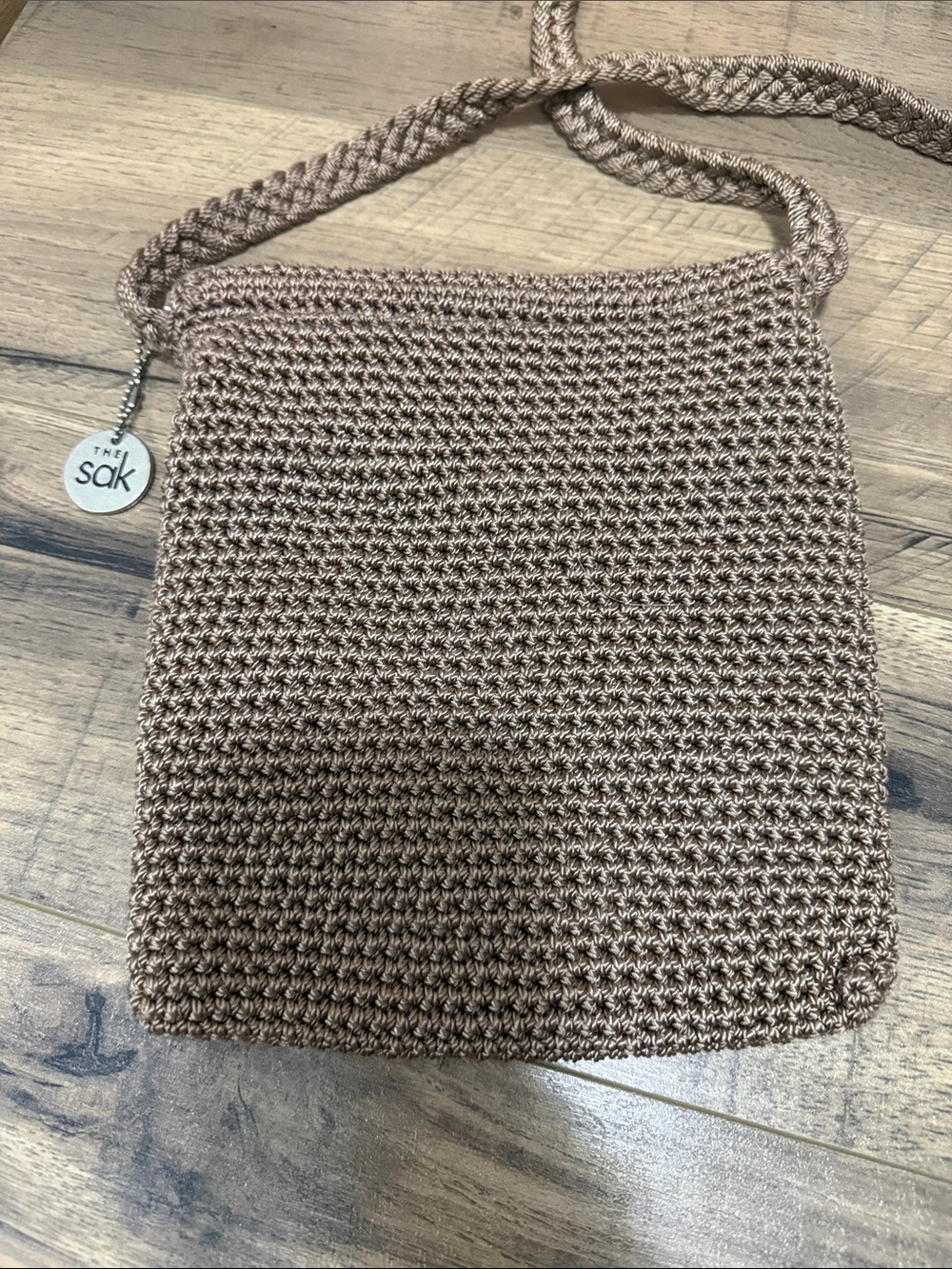The Sak Braided Woven Crossbody Bag in Taupe - Picture 4 of 7